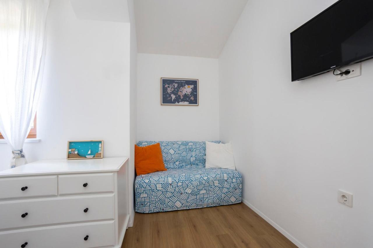 Children’s bedroom — sofa bed with blue cover
